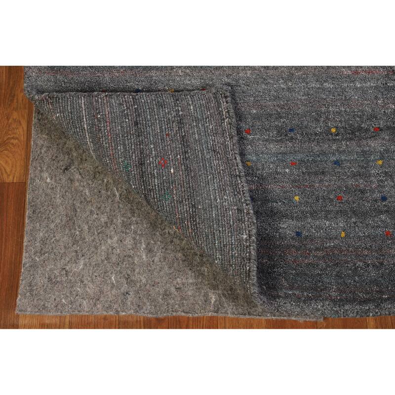 Hand Knotted Oriental 100% Wool Carpet Tribal Tribal Greys & Charcoal Gabbeh Area Rug - 8' 1'' X 8' 2''