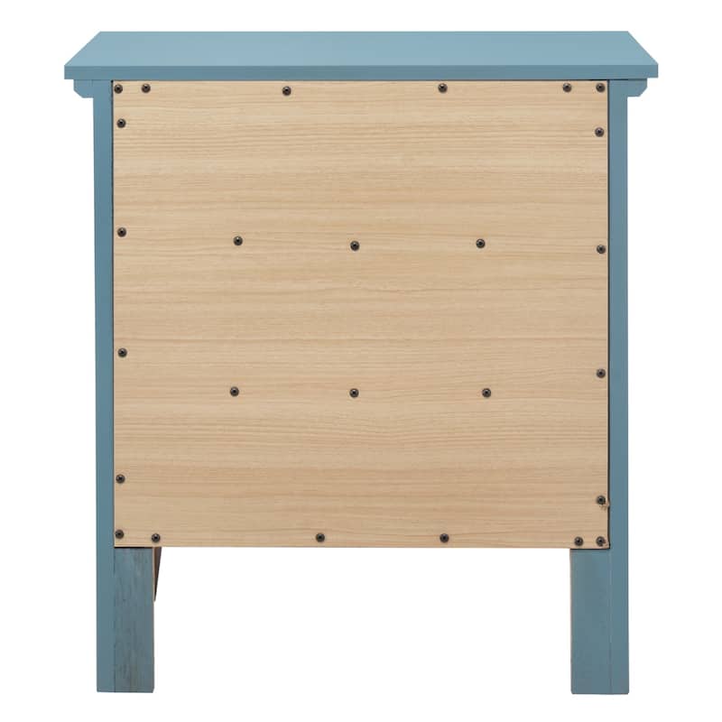 3-Drawer Wooden Nightstand - 26" - Blue