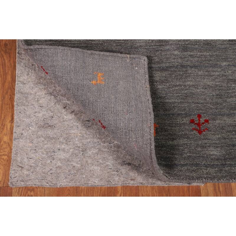 Little Animals Gabbeh Indian Accent Rug Hand-Knotted Wool Carpet - 4'0" x 5'10"