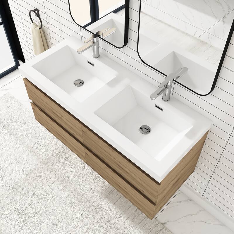 Floating Bathroom Vanity with two Resin Top