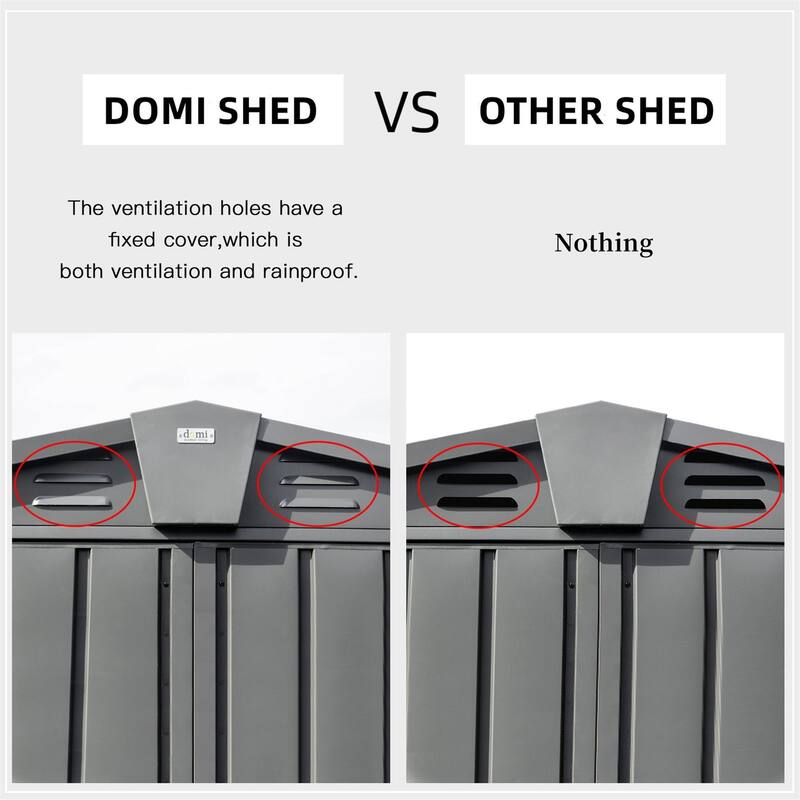 Outdoor 6.5x 4.2 ft Metal Storage Shed with Durable Metal Frame - Black