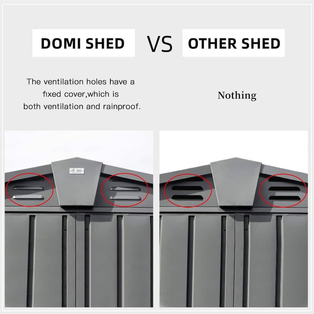 Outdoor 6.5x 4.2 ft Metal Storage Shed with Durable Metal Frame