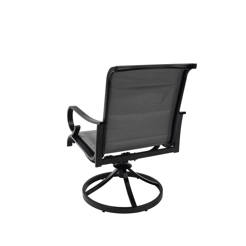 Outdoor Aluminum Swivel Chair Set with Textilene Backrest