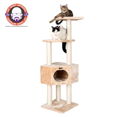 Armarkat Real Wood 3 Tier Cat Tree, Armarkat Real Wood Scratch furniture A5201, Beige