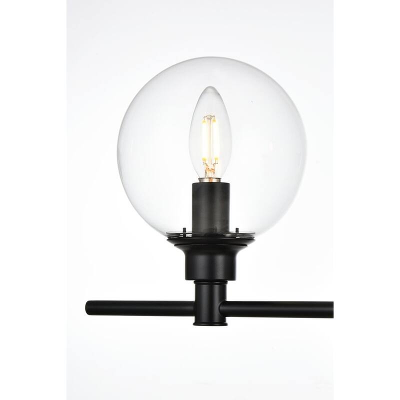 Jaelyin 1 Light Black and Clear Bath Sconce