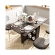 preview thumbnail 1 of 19, Foldable Kitchen Table, Rolling Wood Folding Dining Table on Wheels for Small Spaces Black Walnut