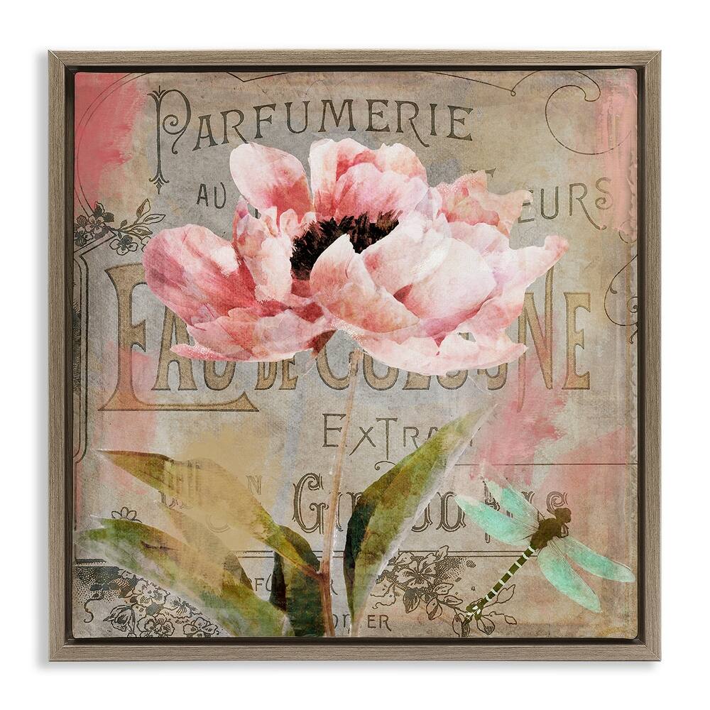 Stupell French Vintage Blossom Framed Floater Canvas Wall Art Design By Sasha