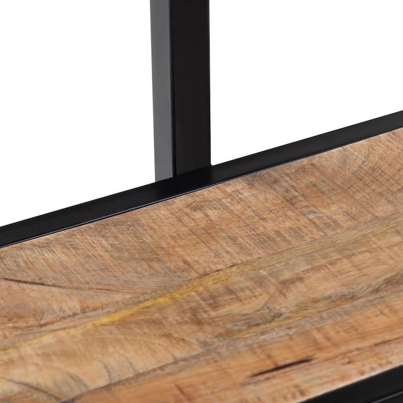 76.5 in. Brown Solid Wood 5 Shelf Etagere