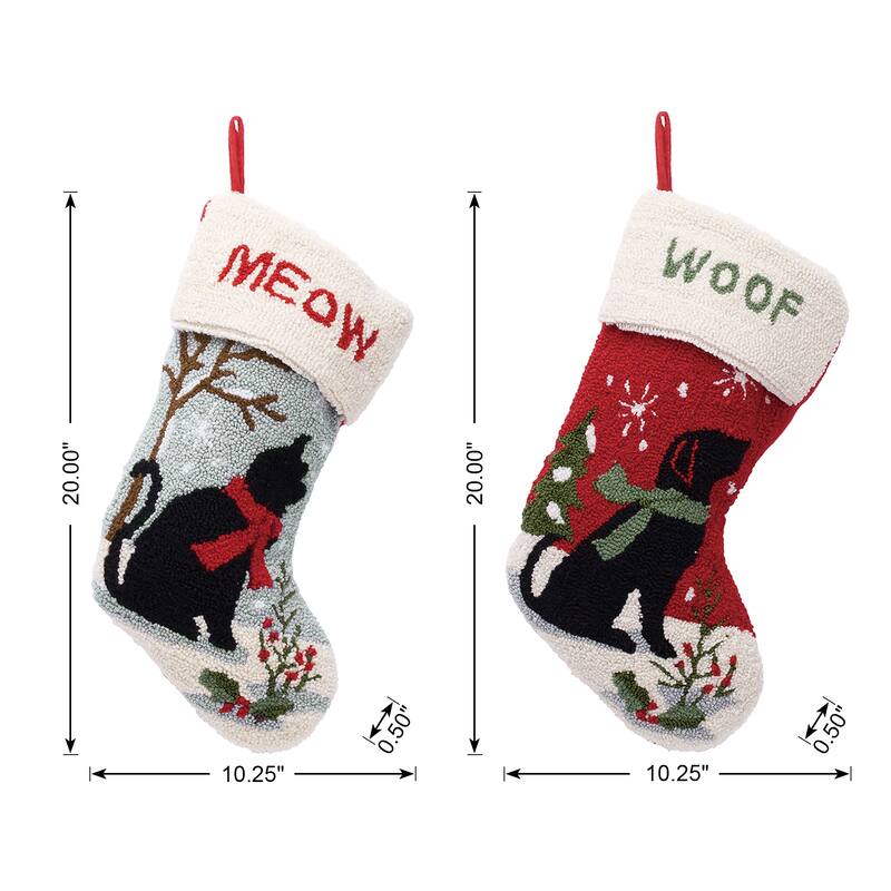 Glitzhome Christmas Wooden/Metal LED Snowman Paw Stocking Holders with Stockings Mantel Ornament