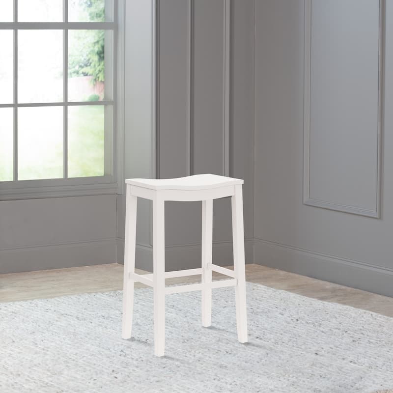 Hillsdale Fiddler Wood Backless Counter Height Stool, White