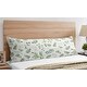 preview thumbnail 2 of 2, Floral Leaf Collection Body Pillow Case (Pillow Not Included) - Green White Boho Watercolor Botanical Woodland Tropical Garden