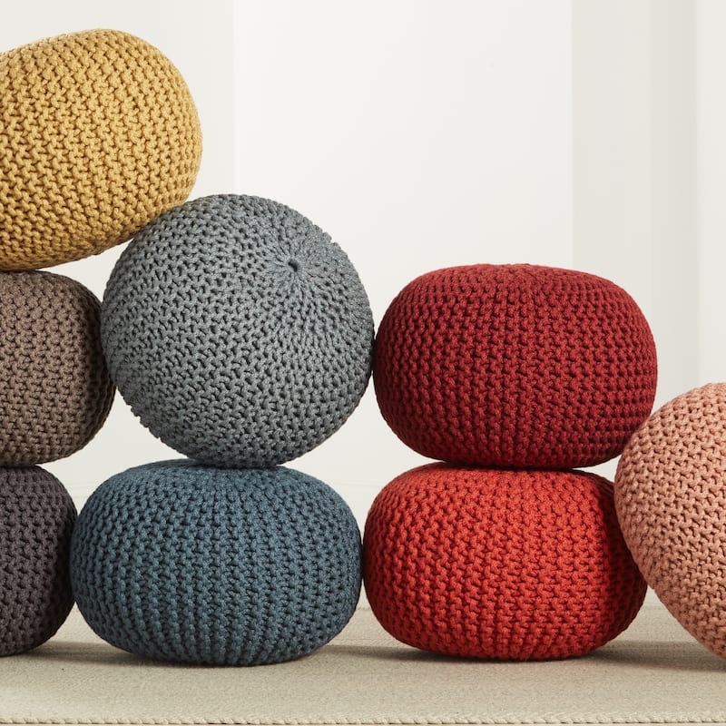 Asilah Indoor and Outdoor Round Pouf - 20"X20"X14"