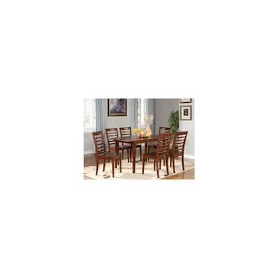 5-Piece Dinette Set - Small Kitchen Table with Chairs, Saddle Brown, 32x60 Inch Table