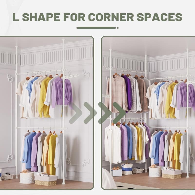 Metal Adjustable Height Clothing Hanging Rack