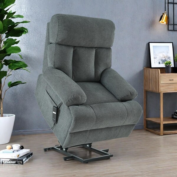Flannel Power Lift Recliner Chair with Side Pocket - Bed Bath