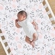 preview thumbnail 2 of 5, Lambs & Ivy Petals White/Pink/Gray Floral 100% Cotton Fitted Crib/Toddler Sheet - Crib