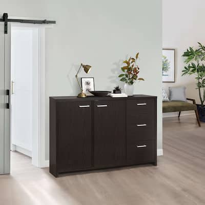 Sideboard Buffet Storage Cabinet, Oak Chocolate