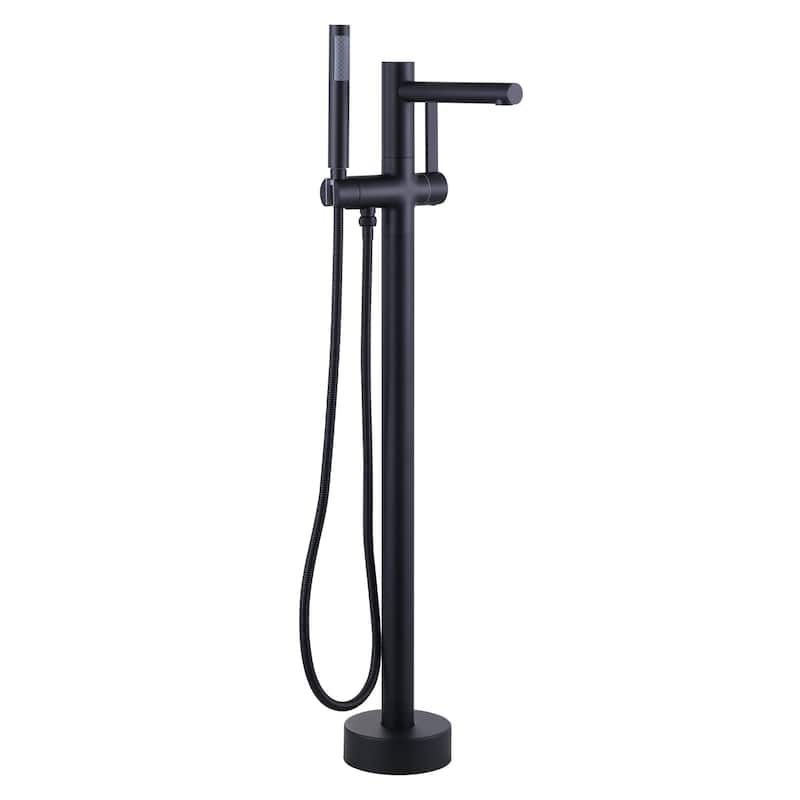 WOWOW Freestanding Bathtub Faucet with Handheld Shower in Modern - Matte Black