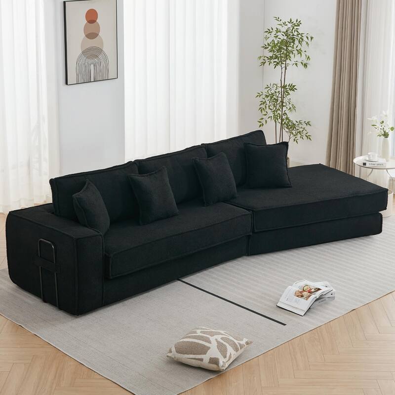 Convertible Folding Sofa Bed with Pillow, Velvet Floor Sleeper Couch for Living Room, Space-Saving Gaming Chair Mattress