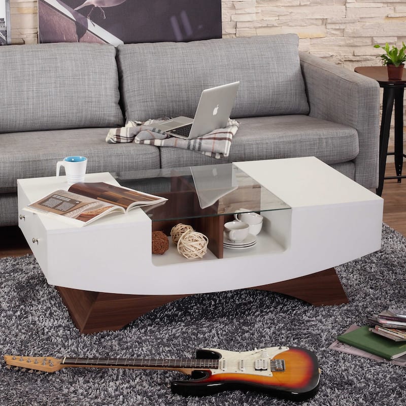 DH BASIC Modern 48" Hidden Storage Coffee Table by Denhour