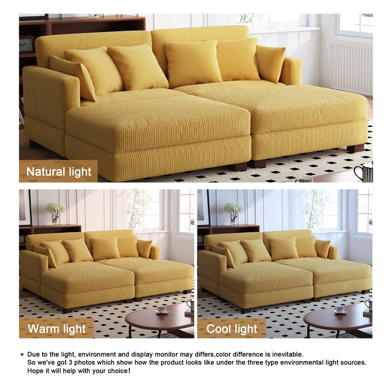 88" Convertible Larger Couch Modular Sectional Sofa Set