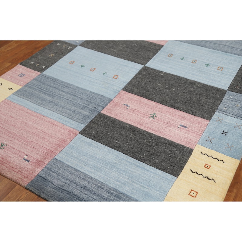 Gabbeh Indian Rug Hand-Knotted Wool Carpet - 5'5" x 7'9"