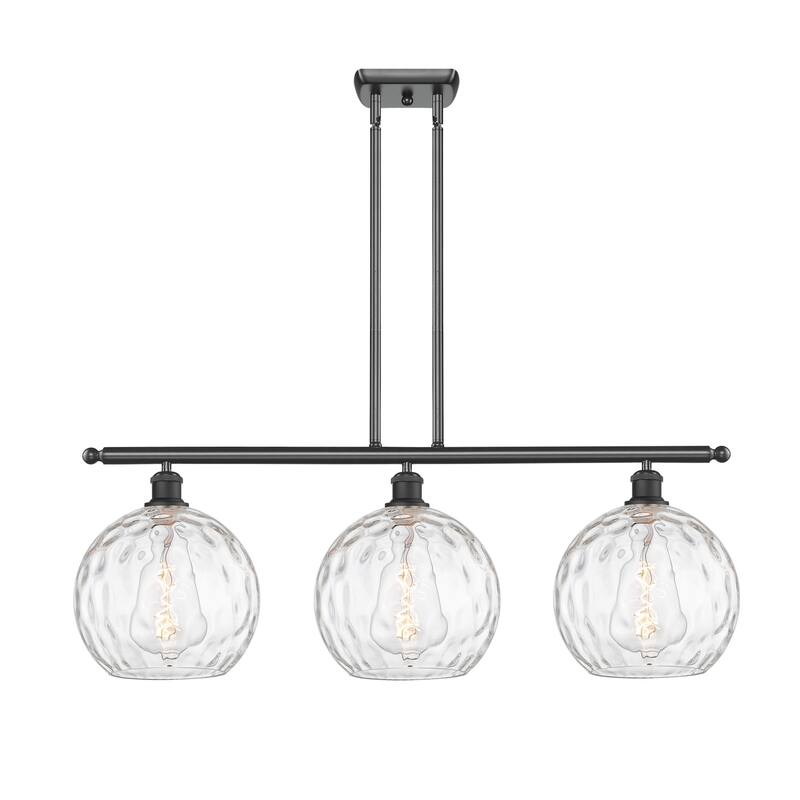 Innovations Lighting 516-3I-13-37 Athens Linear Athens 3 Light 37" - Matte Black / Clear Water Glass