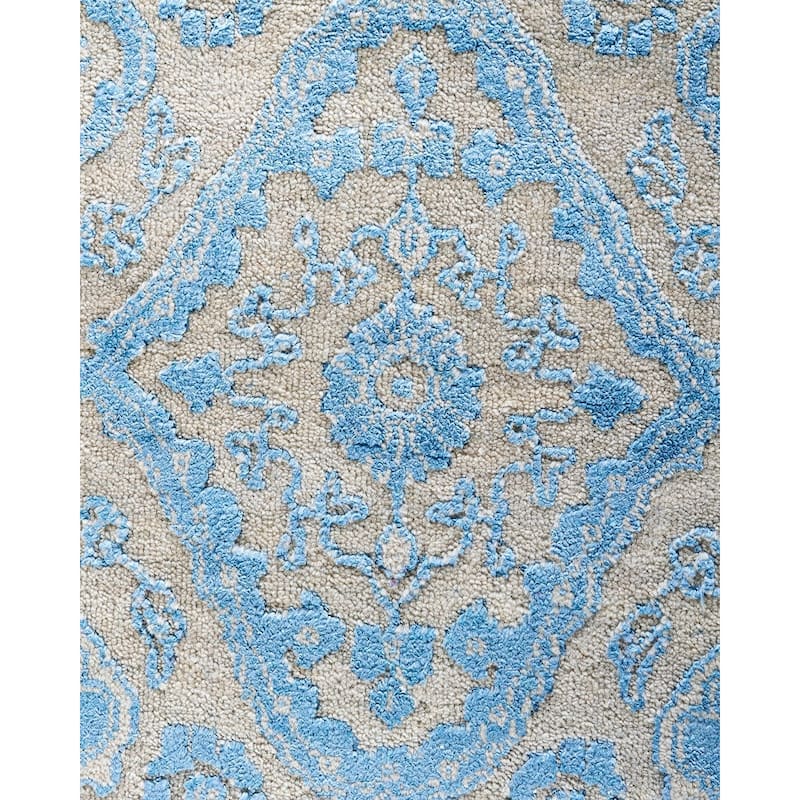 Ikat One-of-a-Kind Hand-Knotted Area Rug - Beige, 9' 3" x 12' 4" - 9' 3" x 12' 4"