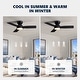 preview thumbnail 10 of 28, 32" Smart Gold & White Flush Mount Dimmable Ceiling Fan - 32''