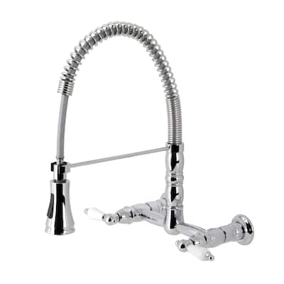 Heritage Two-Handle Wall-Mount Pull-Down Sprayer Kitchen Faucet