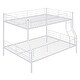 preview thumbnail 5 of 9, Minimalist Design Full XL Over Queen Metal Bunk Bed with Ladder,Streamlined Frame and Full Length Gridded Guardrails