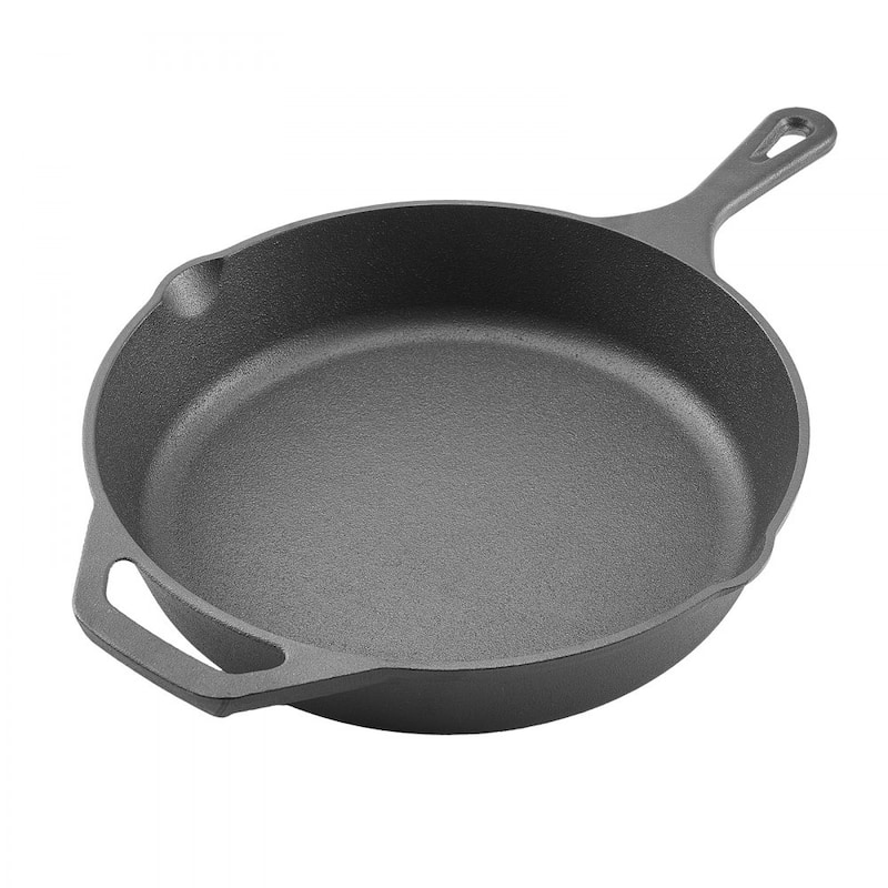 4-Piece Cast Iron Skillet Frying Pan Set with Silicone Handle Covers for Professional Home Cooking