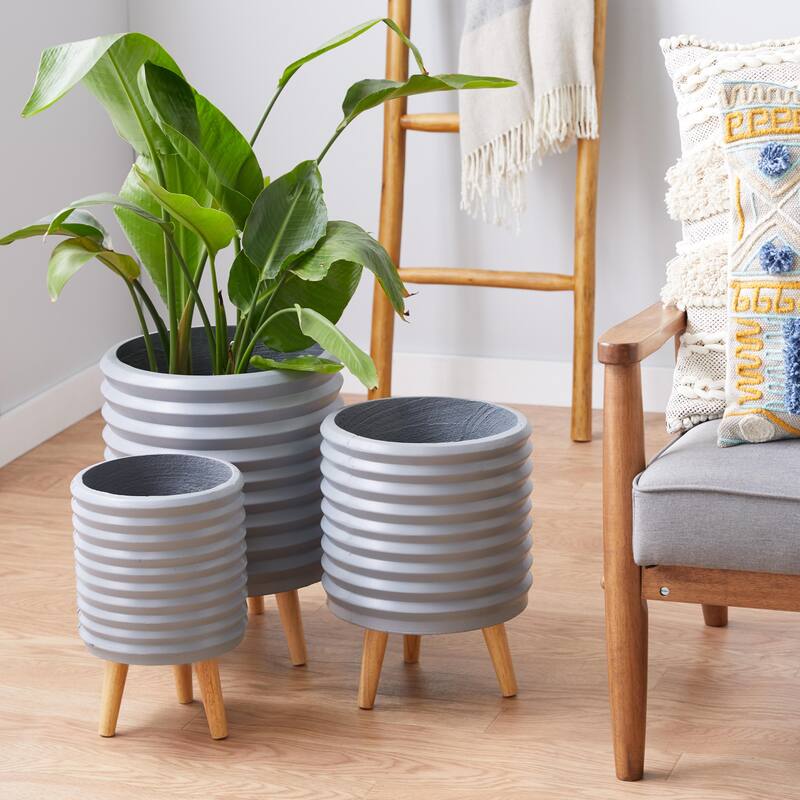 Magnesium Oxide Planter - Set of 3 Gray - Roche River Decor