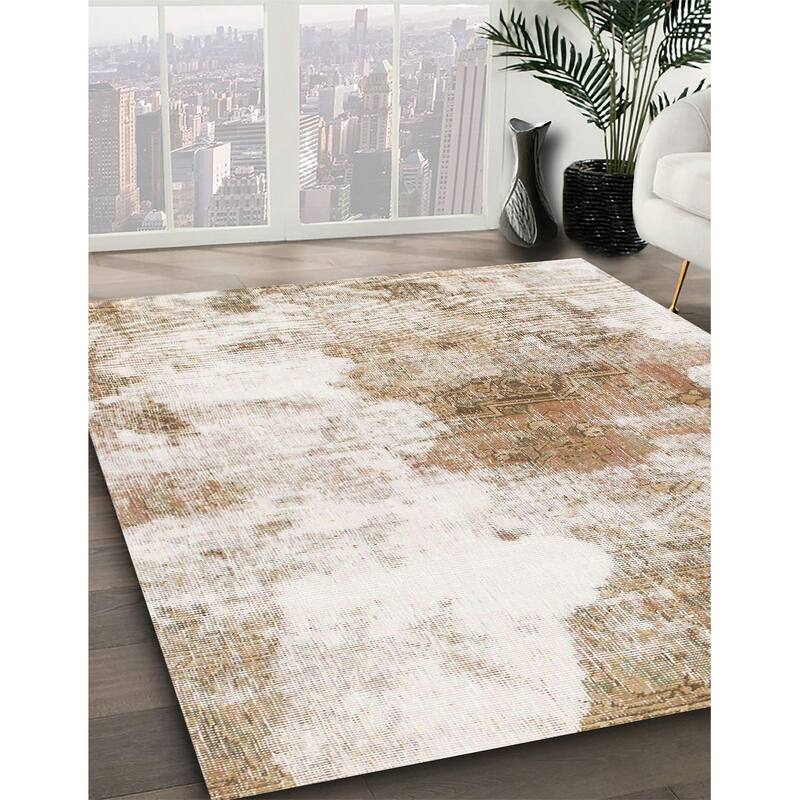 Ahgly Company Machine Washable Abstract Gold Area Rugs Bed Bath