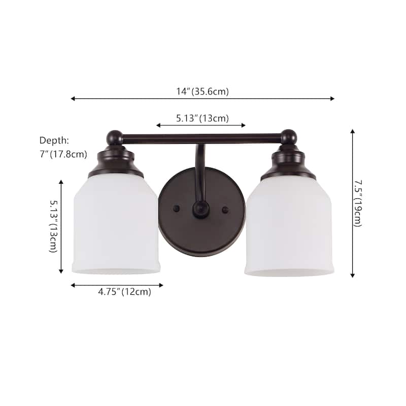 JONATHAN Y Jayne Iron/Frosted Glass LED Vanity Light