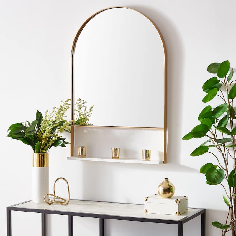 SAFAVIEH Yajaira 24 x 36-inch Arch-Crowned Top Mirror - Gold - 4Wx24Dx36H