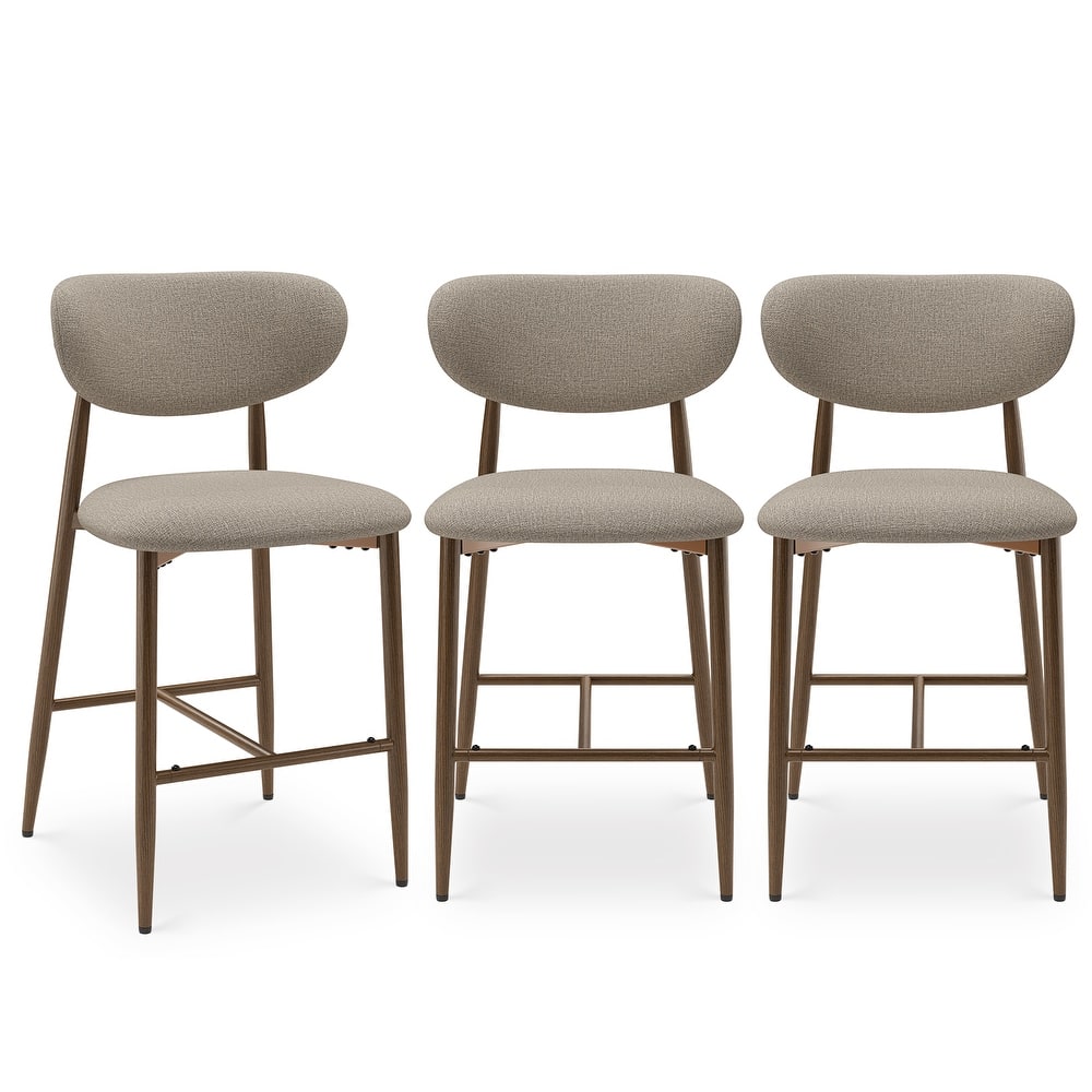 RENEWLINE 25 Inch Bar Stools with Backrest, Mid-Century Modern Counter Height Stools for Kitchen Island