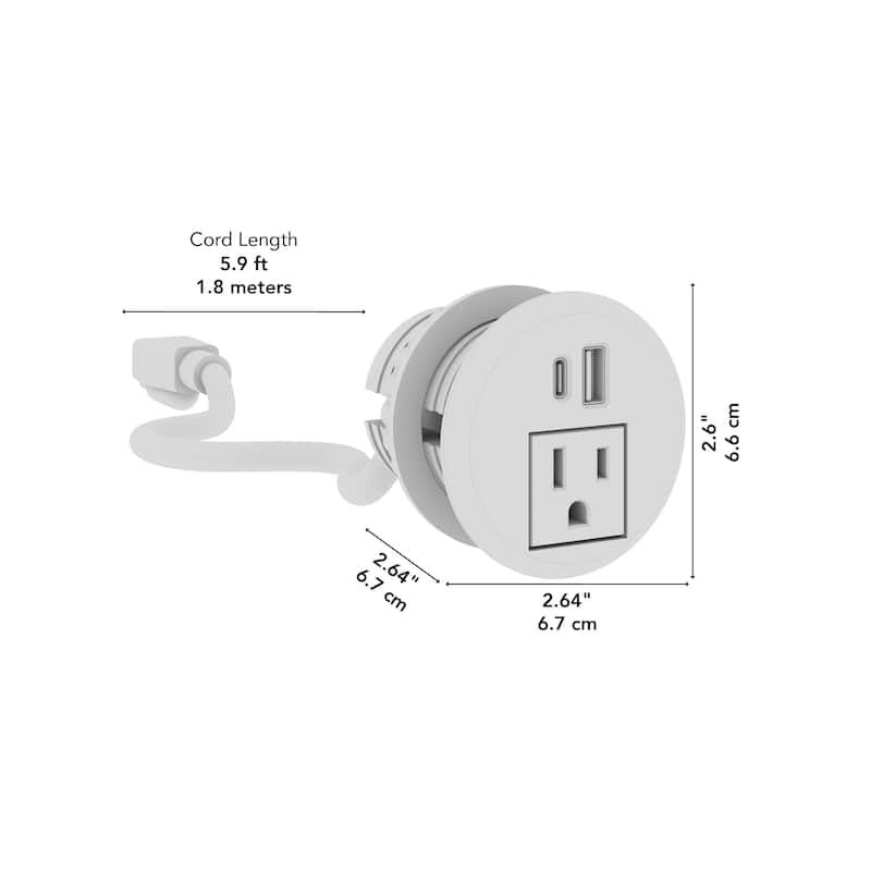 Bush Business Furniture Power Grommet with AC Outlet and USB Ports