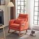 preview thumbnail 2 of 14, Accent Rocking Chair, Upholstered Nursery Glider Rocker, Orange and White
