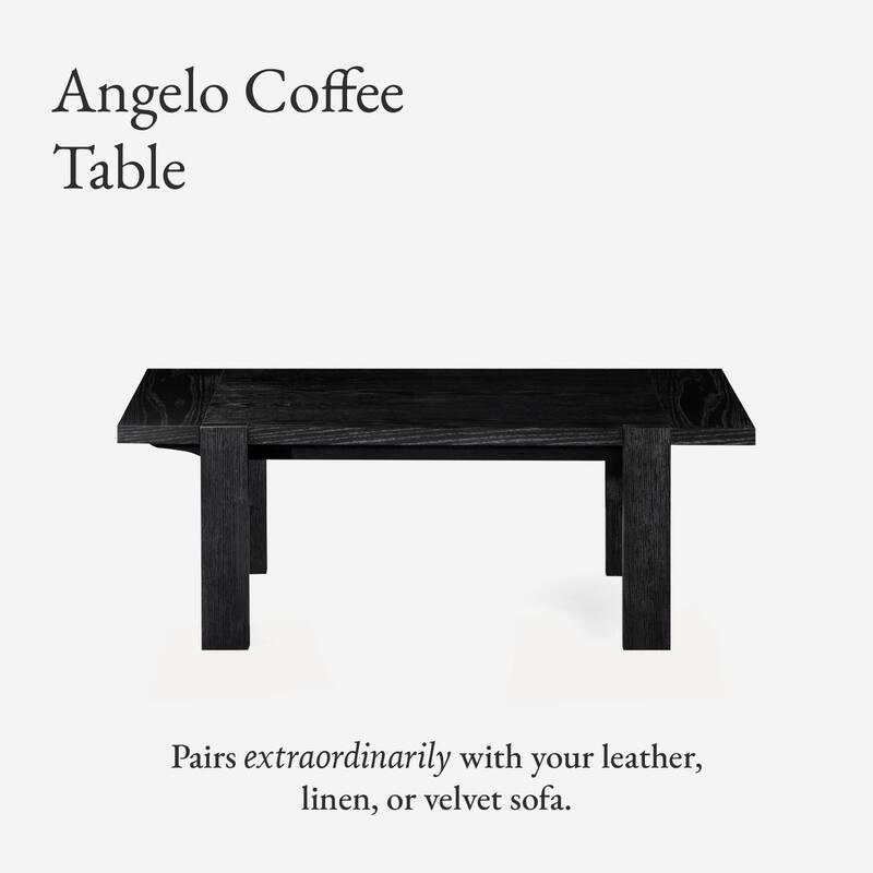 Maven Lane Angelo Rustic Rectangular Wooden Coffee Table in Aged Black