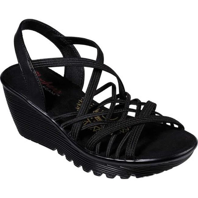 skechers women's sandals black
