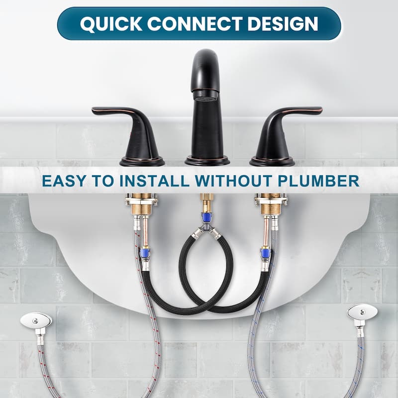 WOWOW Widespread Double Handle Bathroom Faucet