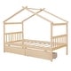 preview thumbnail 28 of 46, Roomfitters Twin Size Wooden House Bed with Storage, Functional and Stylish Sleeping Solution with Built-In Compartments
