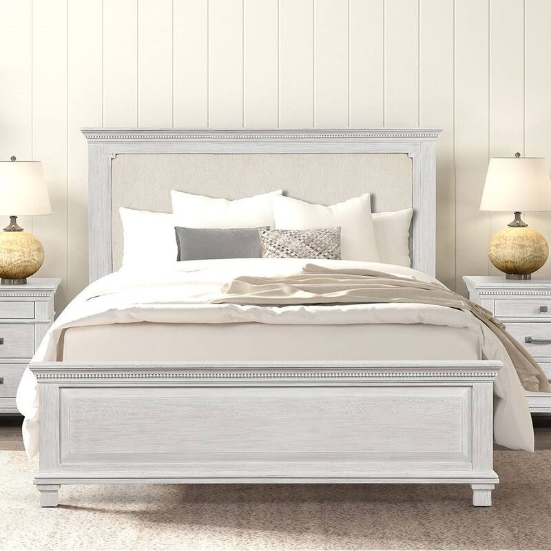Transitional Weathered Gray Finish 1pc Bed