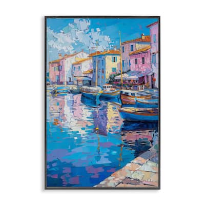 Stupell Abstract Harbor Reflection Framed Giclee Art Design By LSR Design Studio