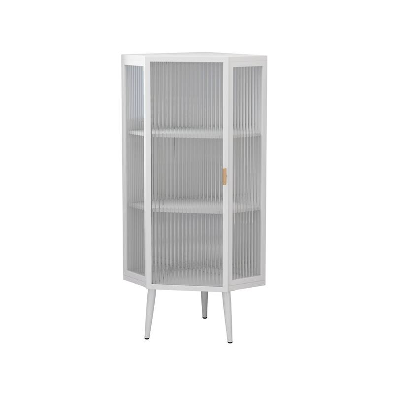Triangular corner design bathroom cabinet - 43.3"x22.25"x16.54" - White