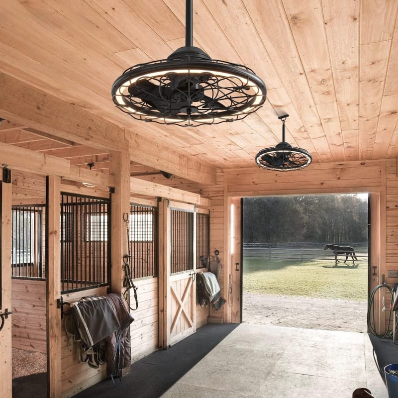 Wall Mounted Fan with Lights 20” Wall Mount Fan with Remote 6 Speeds Plug in Wall Fan Reversible Dimmable 360°Adjustable