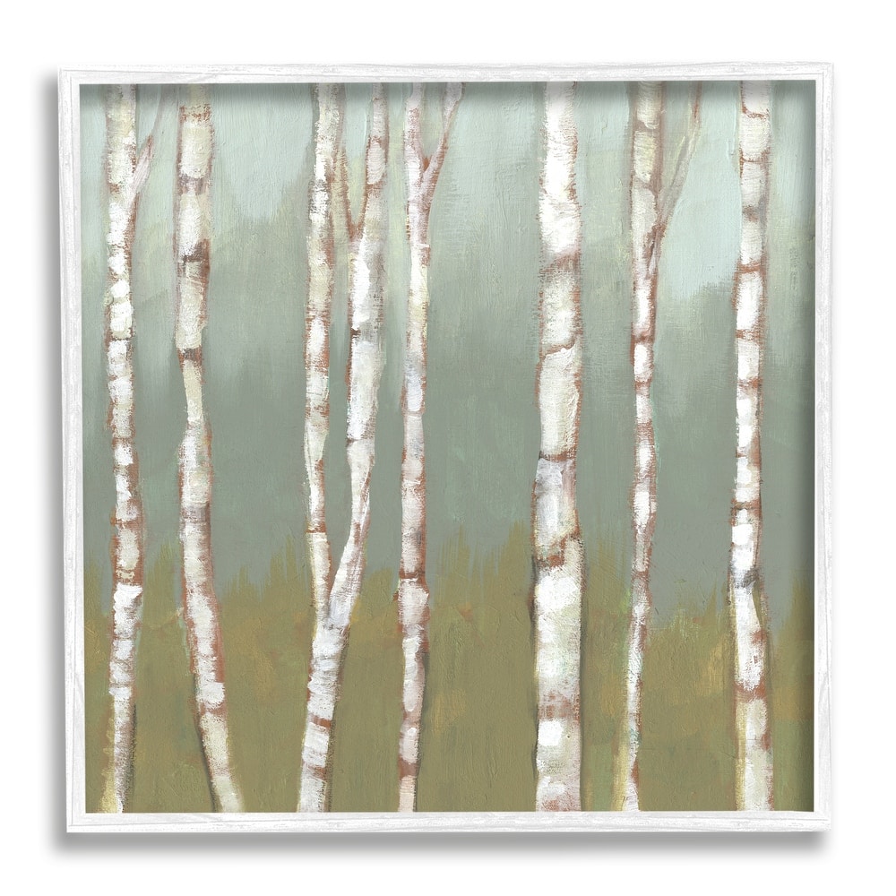 Stupell Contemporary Birch Tree Forest Striped White Bark Painting Framed Wall Art