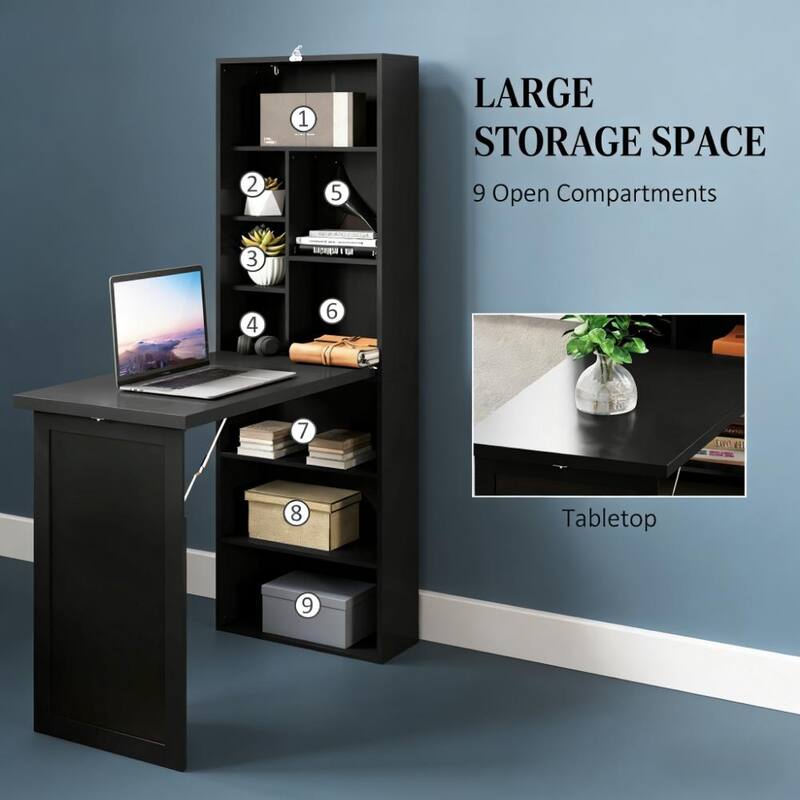 Wall Mount Computer Desk,Fold-out Convertible Home Office Desk