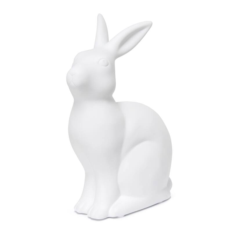 Upright Posed Bunny Rabbit Porcelain Table Lamp - 10.5" - White